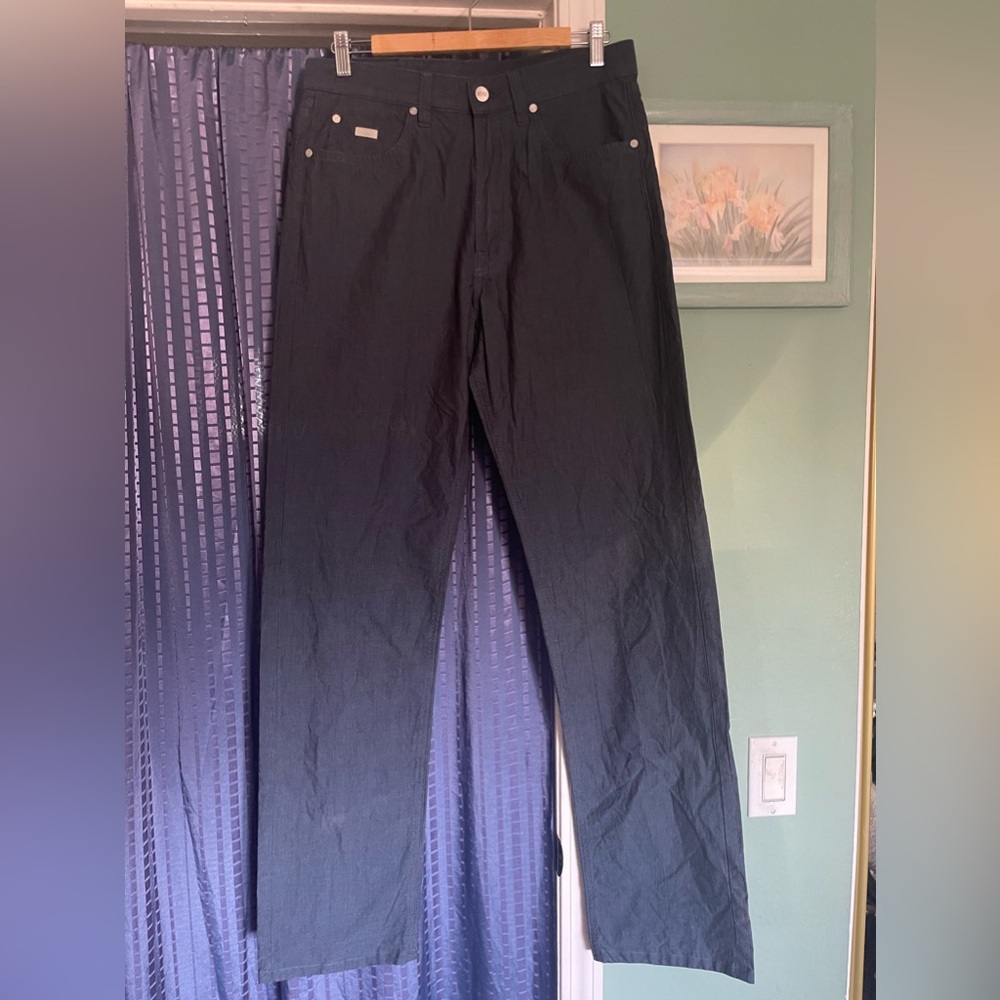 Hugo Boss Pants Mens 32x34 Tall 100% Cotton Slate Blue